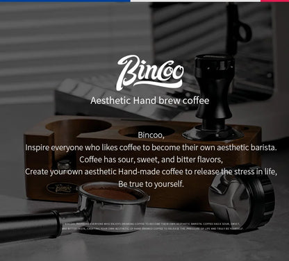 Bincoo-Walnut Coffee Press Base, Powder Distributor Set, Italian Handle, Universal Appliance Tool, Storage Base, 51mm, 58mm