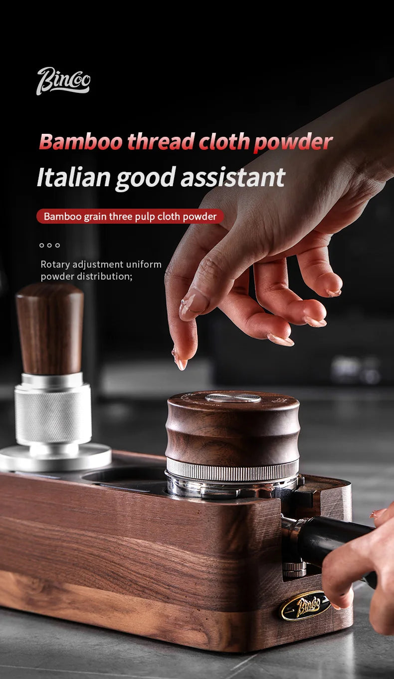 BINCOO 51/58mm 30Ib Constant Pressure Coffee Tamper & Distributor with Tamping Base Espresso Tamper Set Home Barista Accessories