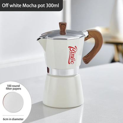 Bincoo Coffee Moka Pot Aluminum 300ml Mocha Pot Classic Italian Espresso Pot Kitchen Home Barista Coffee Machine Accessories