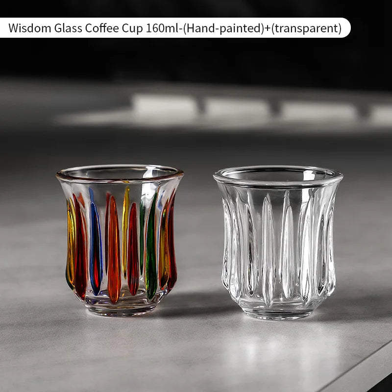 BINCOO 160ml Glass Coffee Cup Drinking Glasses for Espresso Cappuccino Latte Mug Juice Cocktails Home Kitchen Barista Glassware