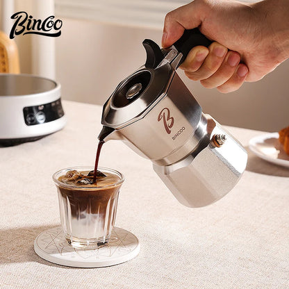 Bincoo Three Valve 316 Stainless Steel Mocha Pot Pressure Concentrating Extraction Coffee Pot Home Professional Barista Kit