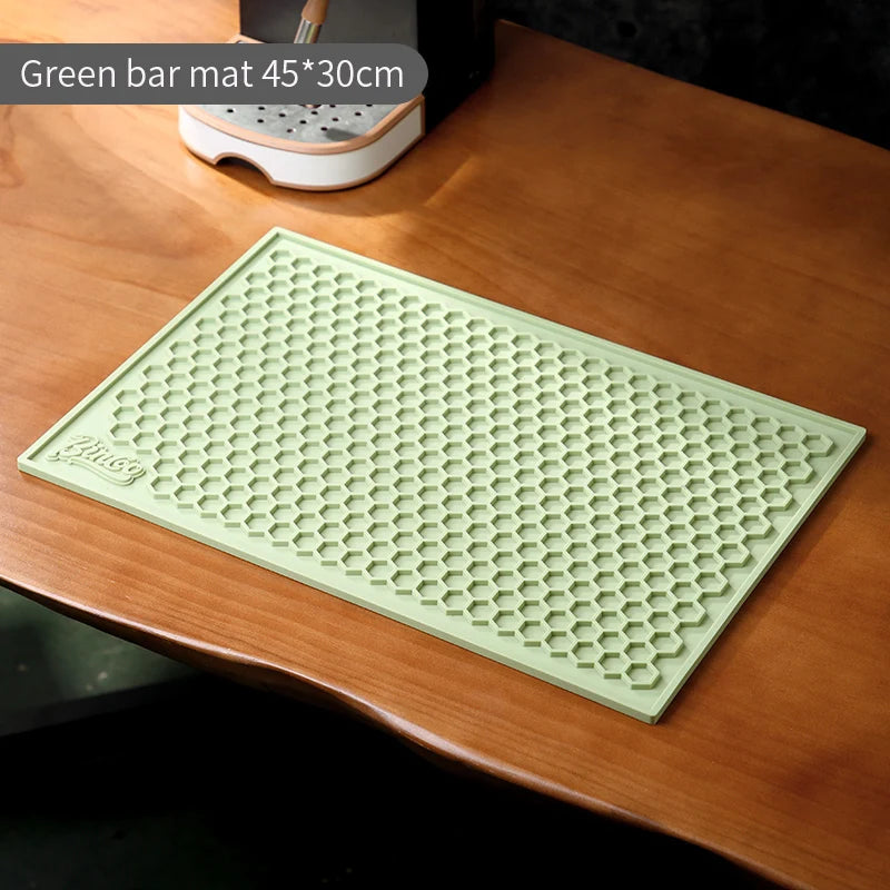 Bincoo 45x30cm Coffee Pressed Powder Mat Drain Mat Bar Mat Non-slip Tabletop Protective Mat Coffee Workbench Supporting Tools
