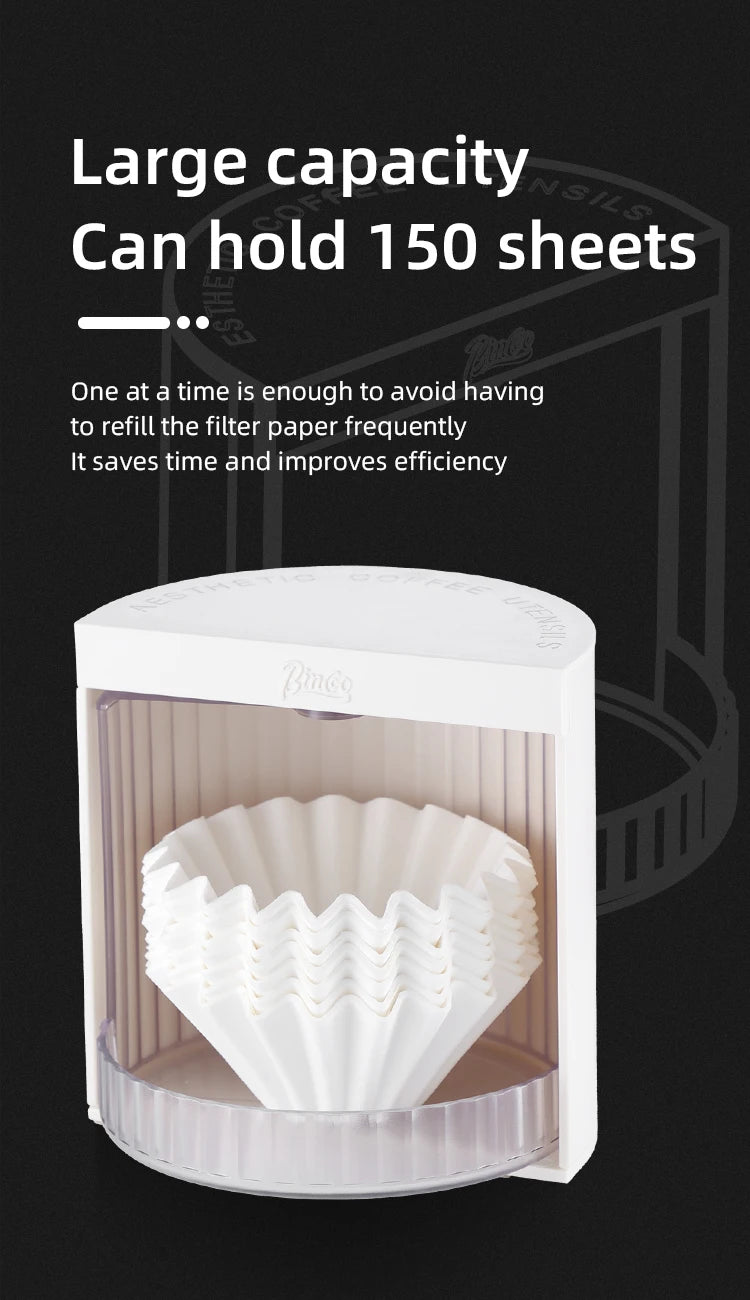 BINCOO Coffee Filter Paper Storage Box Rack Cake Filter Paper Holder Mocha Pot Filter Paper Dust-proof Storage Box Barista Tools