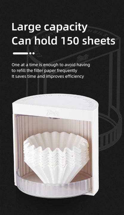 BINCOO Coffee Filter Paper Storage Box Rack Cake Filter Paper Holder Mocha Pot Filter Paper Dust-proof Storage Box Barista Tools