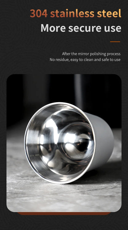 Bincoo 304 Stainless Steel Espresso Mugs 80ML Coffee Cups Insulated Double Wall Heat-insulating Safe Small Capacity Drink Cups