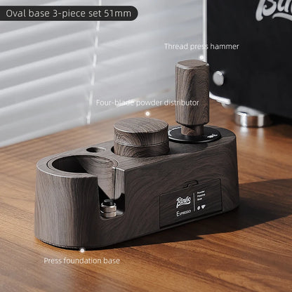 Bincoo Italian Coffee Pressing Tamper Base Set 51/58mm Storage Board Bar Mat Baristas Pressing Powder Hammer Powder Distributor