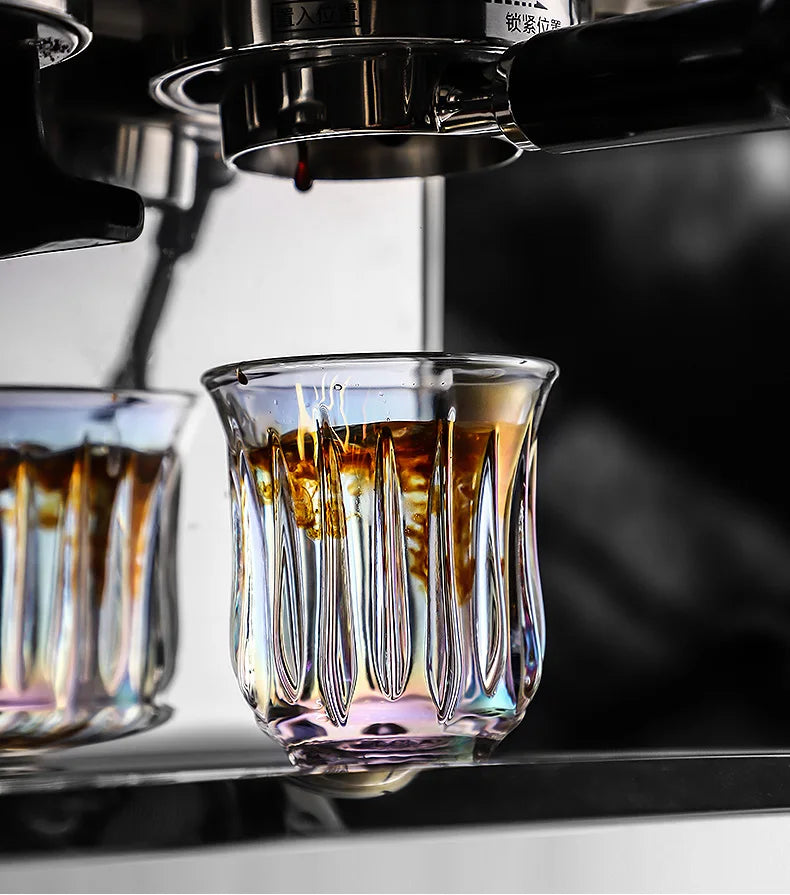 BINCOO 160ml Glass Coffee Cup Drinking Glasses for Espresso Cappuccino Latte Mug Juice Cocktails Home Kitchen Barista Glassware