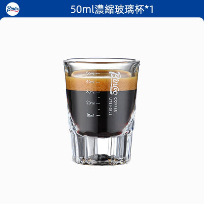 BINCOO Espresso Glass Measuring Cup 50ML Clear Shot Glasses Coffee Mugs Set Espresso Measuring Cup Tools Milk Frothing Pitcher