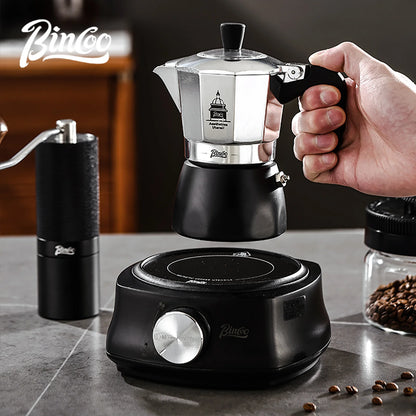 BINCOO Dual Valve Moka Pot Extraction Espresso Maker Hand Brewed Coffee Mocha Pot Italian Home Outdoor Barista Accessories