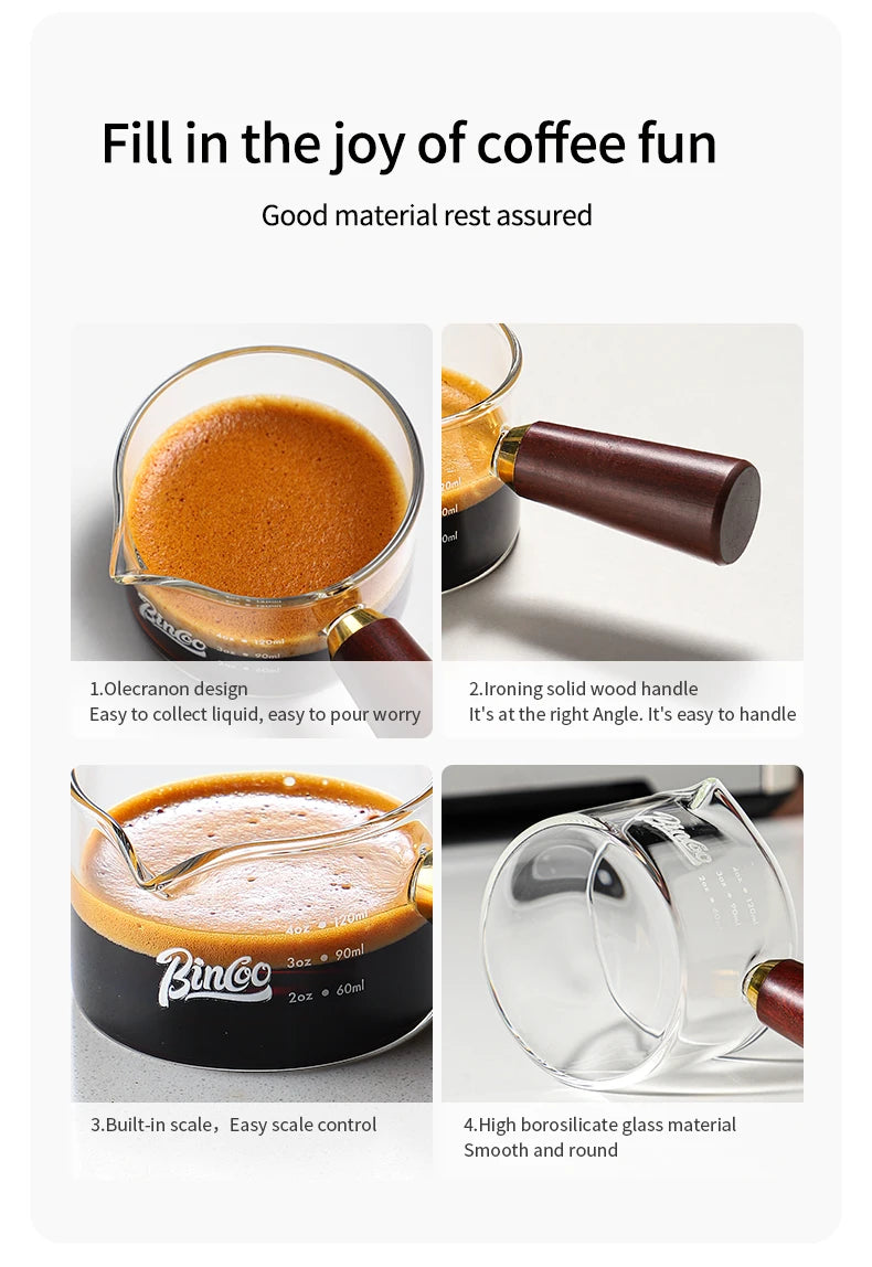 70/120/180ml Heat-resisting Glass Espresso Measuring Cup Double/Single Mouth Glass Milk Jug With Handle Glass Scale Measure Mugs