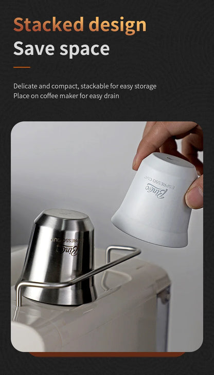 Bincoo 304 Stainless Steel Espresso Mugs 80ML Coffee Cups Insulated Double Wall Heat-insulating Safe Small Capacity Drink Cups