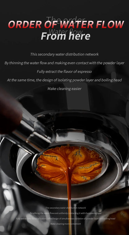 Bincoo-Stainless Steel Espresso Extraction Filter, Secondary Water Separation Net, Espresso Machine Handle, Powder Bowl