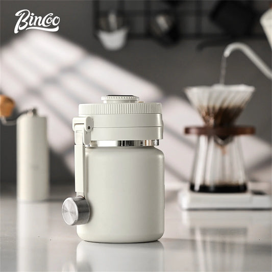 Bincoo Coffee Bean Vacuum Sealed Tank Stainless Steel Grain Tea Nut Keep Fresh Storage Jars Kitchen Airtight Sealed Cans 1000ML