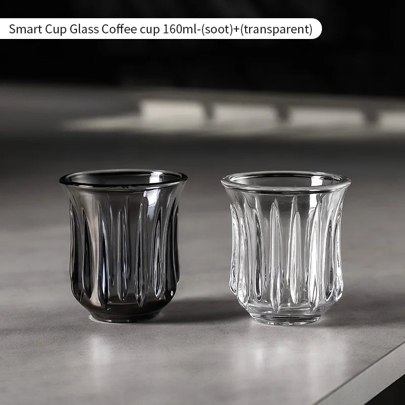 BINCOO 160ml Glass Coffee Cup Drinking Glasses for Espresso Cappuccino Latte Mug Juice Cocktails Home Kitchen Barista Glassware