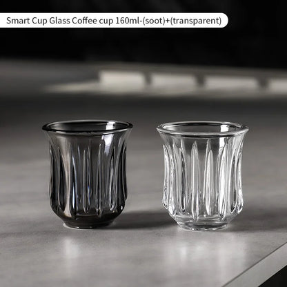 BINCOO 160ml Glass Coffee Cup Drinking Glasses for Espresso Cappuccino Latte Mug Juice Cocktails Home Kitchen Barista Glassware