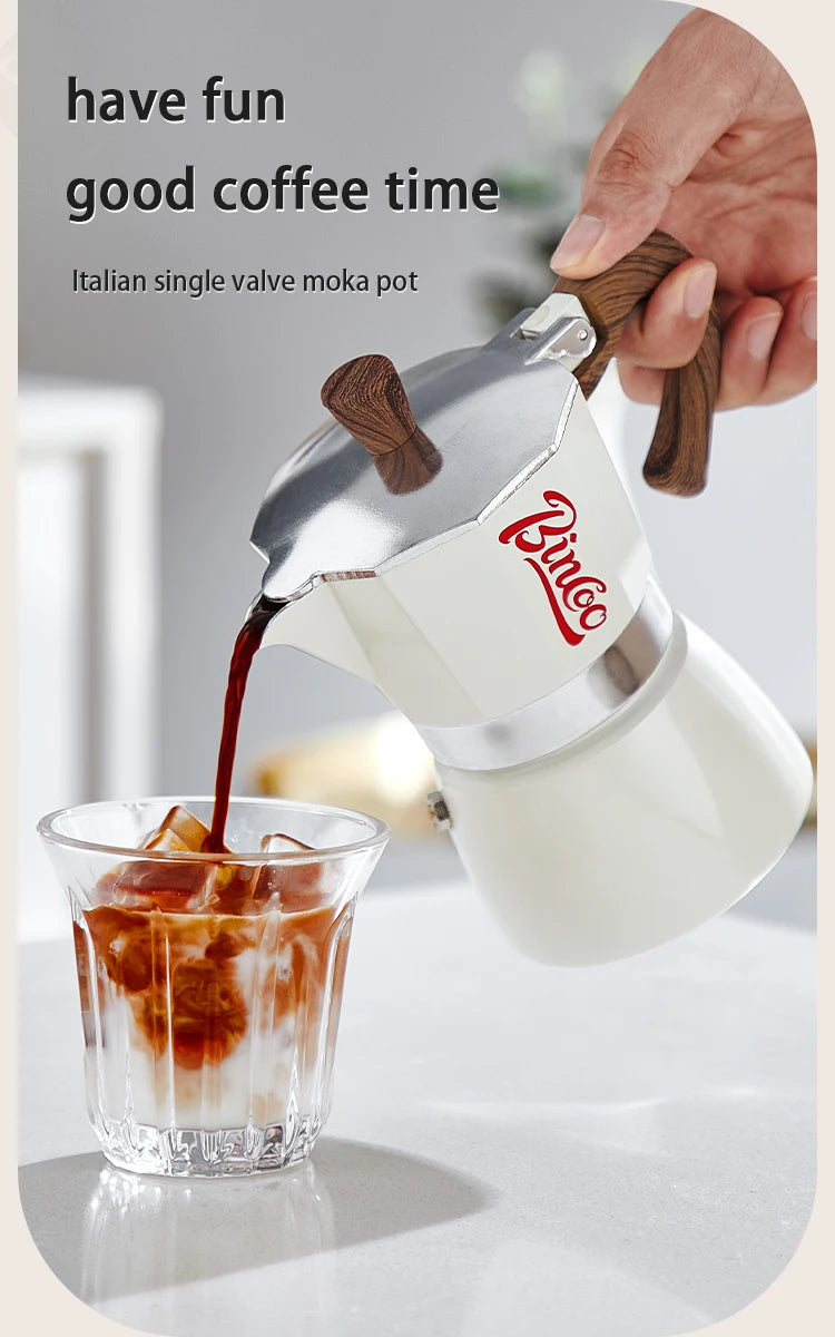 Bincoo Coffee Moka Pot Aluminum 300ml Mocha Pot Classic Italian Espresso Pot Kitchen Home Barista Coffee Machine Accessories