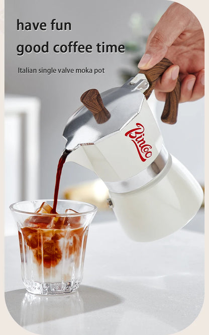 Bincoo Coffee Moka Pot Aluminum 300ml Mocha Pot Classic Italian Espresso Pot Kitchen Home Barista Coffee Machine Accessories