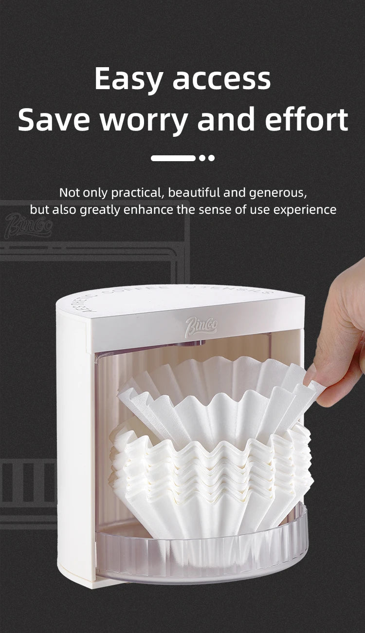 BINCOO Coffee Filter Paper Storage Box Rack Cake Filter Paper Holder Mocha Pot Filter Paper Dust-proof Storage Box Barista Tools