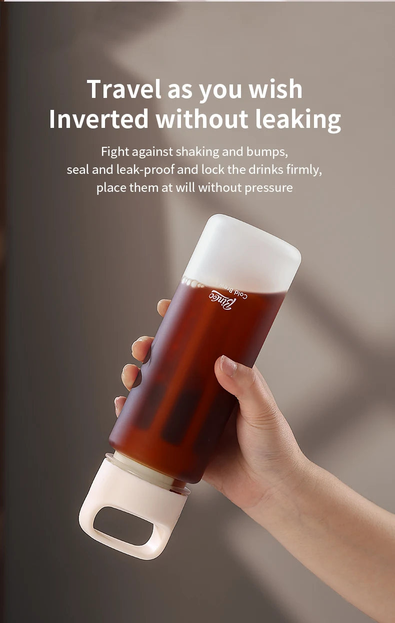 BINCOO Hand Brewed Cold Extraction Bottle Portable Cold Brew Coffee Pot Accompanying Cup Outdoor Lemon Juice Smoothie Filter Cup