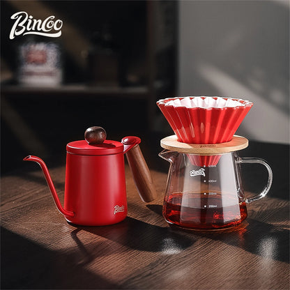 BINCOO 350ml/600ml Coffee Filter Cup Hand Brew Coffee Pot Coffee Sharing Pot Reusable Funnel Dripper Filter Coffee Utensils Set