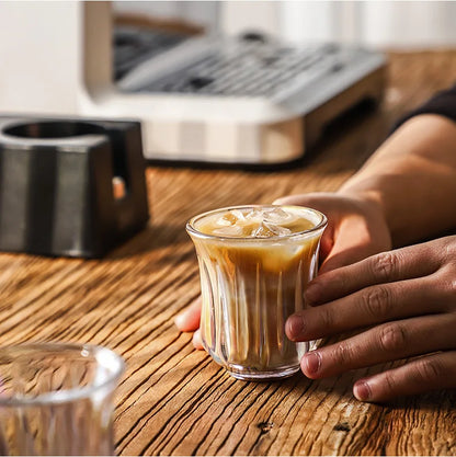BINCOO 160ml Glass Coffee Cup Drinking Glasses for Espresso Cappuccino Latte Mug Juice Cocktails Home Kitchen Barista Glassware