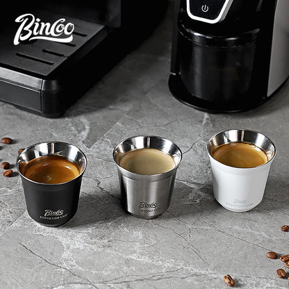 Bincoo 304 Stainless Steel Espresso Mugs 80ML Coffee Cups Insulated Double Wall Heat-insulating Safe Small Capacity Drink Cups