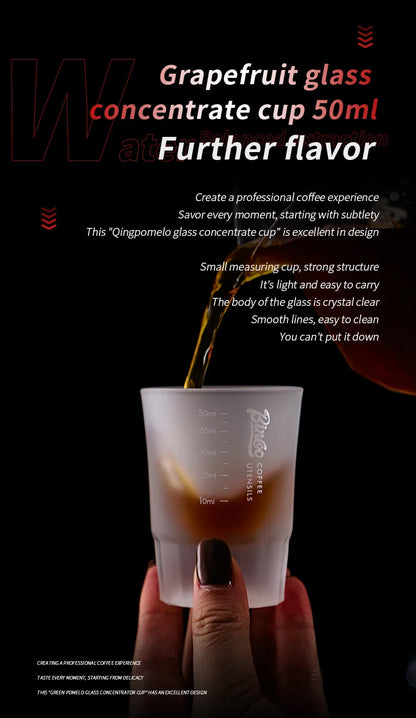 BINCOO Espresso Glass Measuring Cup 50ML Clear Shot Glasses Coffee Mugs Set Espresso Measuring Cup Tools Milk Frothing Pitcher