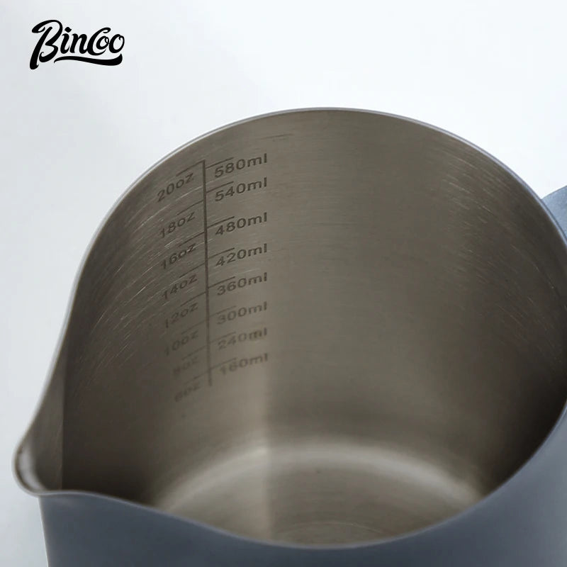 350/600ML Coffee Milk Frothing Pitcher Jug 304 Stainless Steel Precise Scale High Quality Latte Barista Professional CafeUtensil