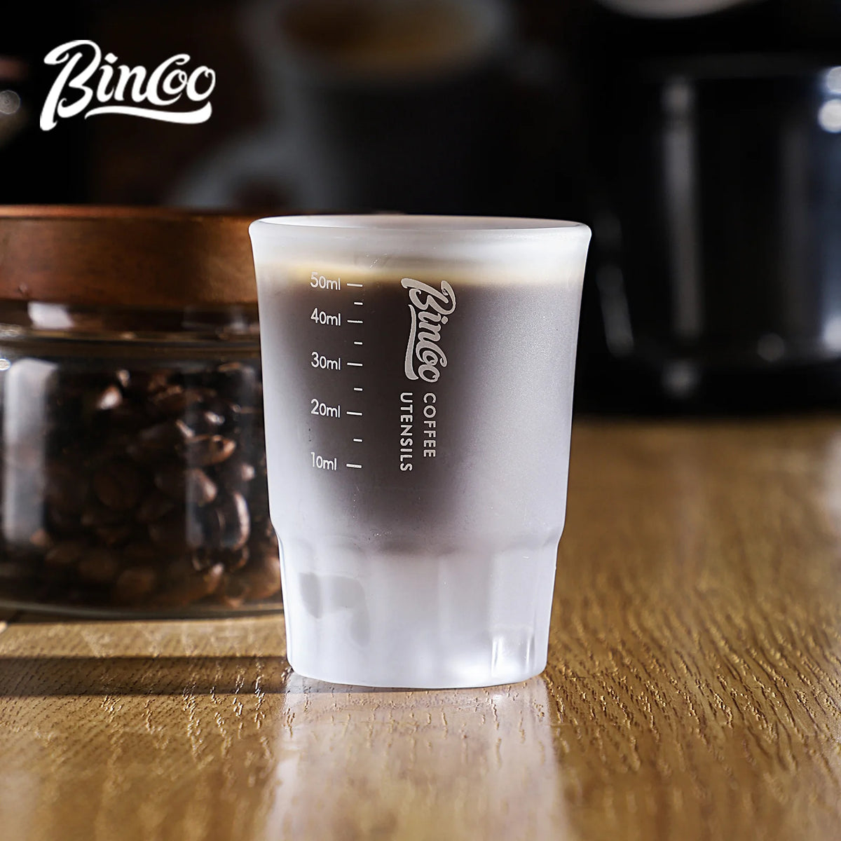 BINCOO Espresso Glass Measuring Cup 50ML Clear Shot Glasses Coffee Mugs Set Espresso Measuring Cup Tools Milk Frothing Pitcher