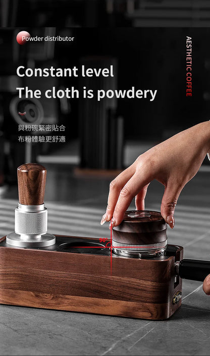BINCOO 51/58mm 30Ib Constant Pressure Coffee Tamper & Distributor with Tamping Base Espresso Tamper Set Home Barista Accessories