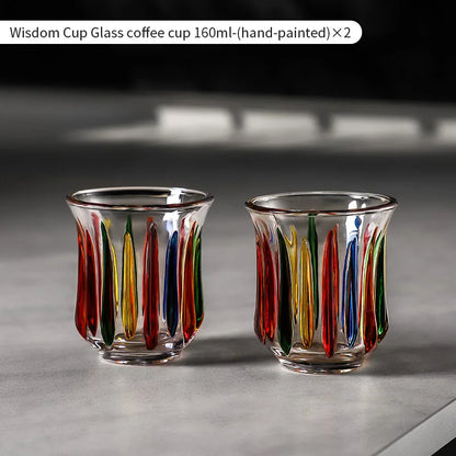 BINCOO 160ml Glass Coffee Cup Drinking Glasses for Espresso Cappuccino Latte Mug Juice Cocktails Home Kitchen Barista Glassware