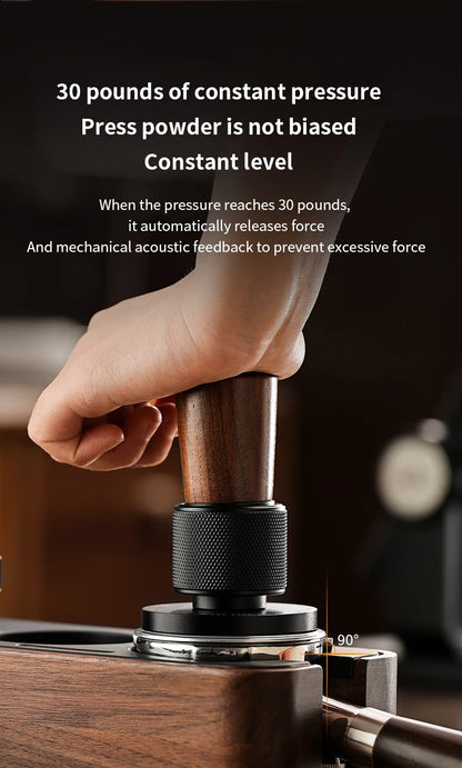 Bincoo Solid Wood Coffee Tamping Stand, Fits 51/58mm Portafilters, Espresso Distributor Base, Barista Tool