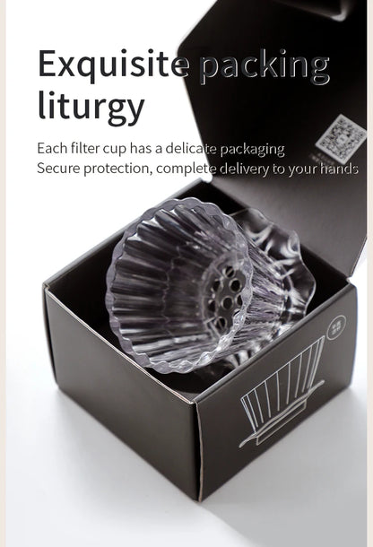 Bincoo  Basket Coffee Dripper Crystal Eye Pour Over Coffee Filter Tritan 1-2Cups Coffee Maker Flat Bottom Increase Uniformity