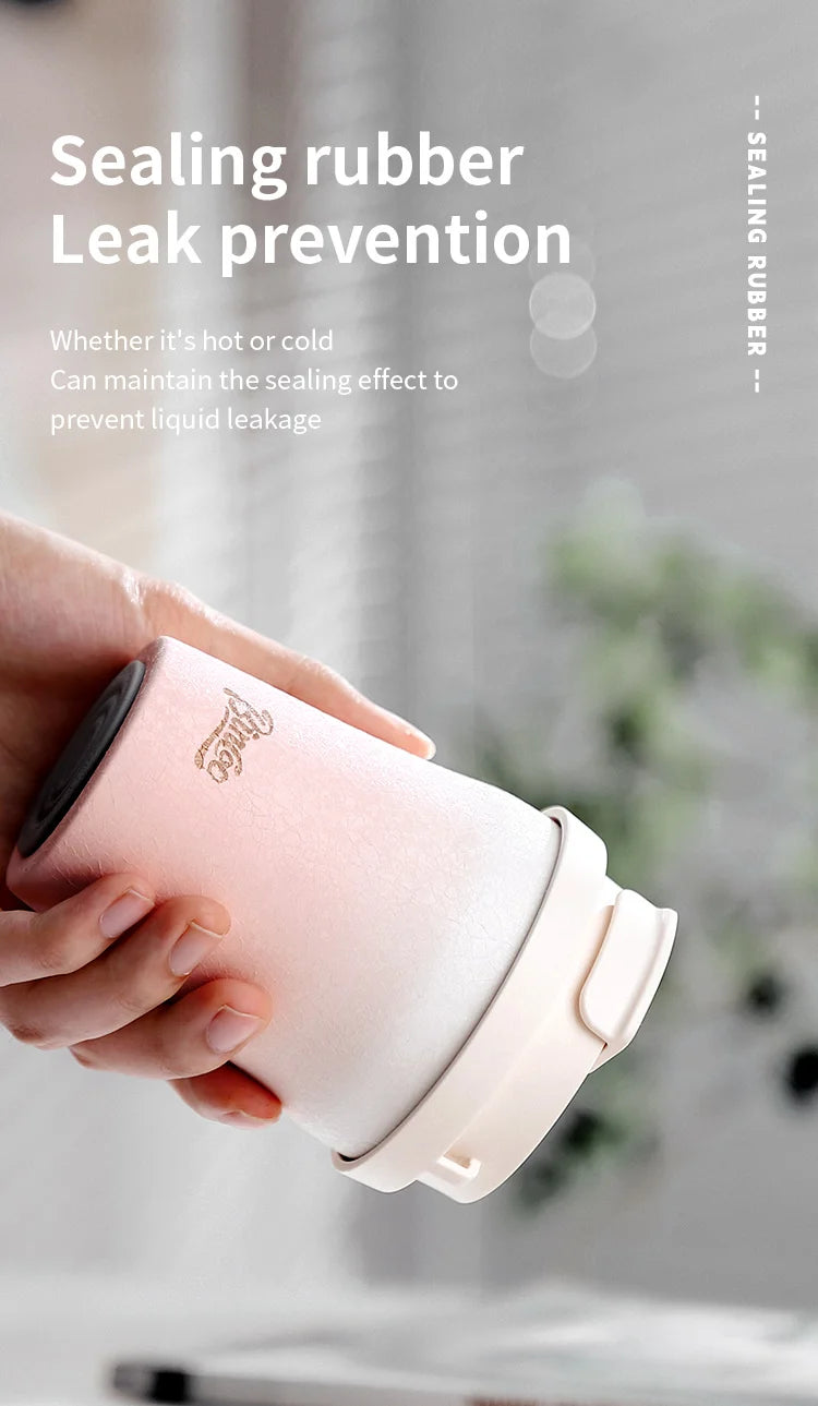 Coffee Insulated Cup 280ML Outdoor Portable Ice Cup Travel Coffee Mug Spill Proof With Lid Car Direct Drinking Thermos Cup