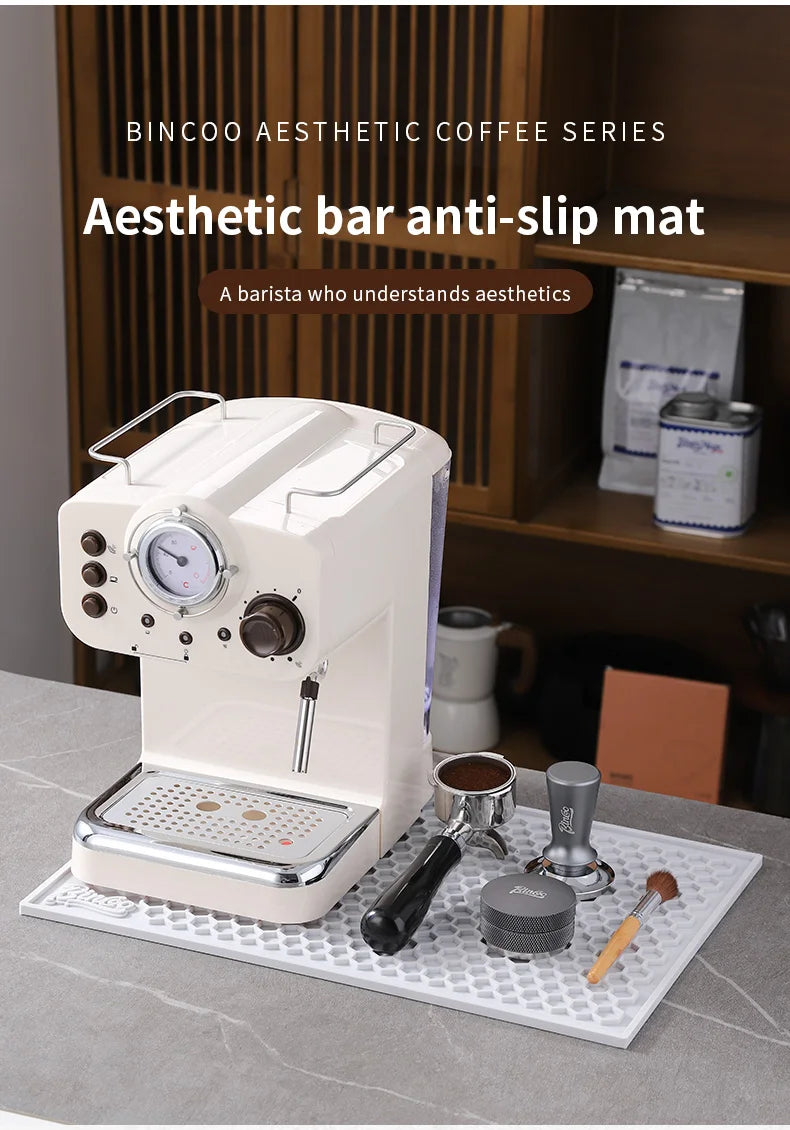 Bincoo 45x30cm Coffee Pressed Powder Mat Drain Mat Bar Mat Non-slip Tabletop Protective Mat Coffee Workbench Supporting Tools