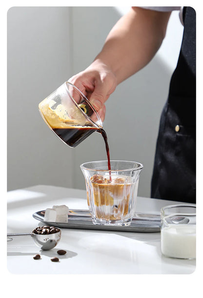70/120/180ml Heat-resisting Glass Espresso Measuring Cup Double/Single Mouth Glass Milk Jug With Handle Glass Scale Measure Mugs