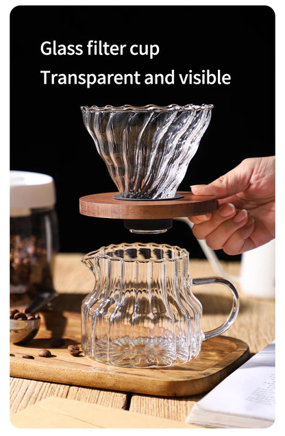Bincoo 500ml Pour Over Coffee Maker Set Glass Carafe Coffee with Glass Coffee Filter Drip Coffee Maker Set for Home or Office