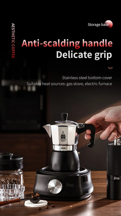 BINCOO Dual Valve Moka Pot Extraction Espresso Maker Hand Brewed Coffee Mocha Pot Italian Home Outdoor Barista Accessories