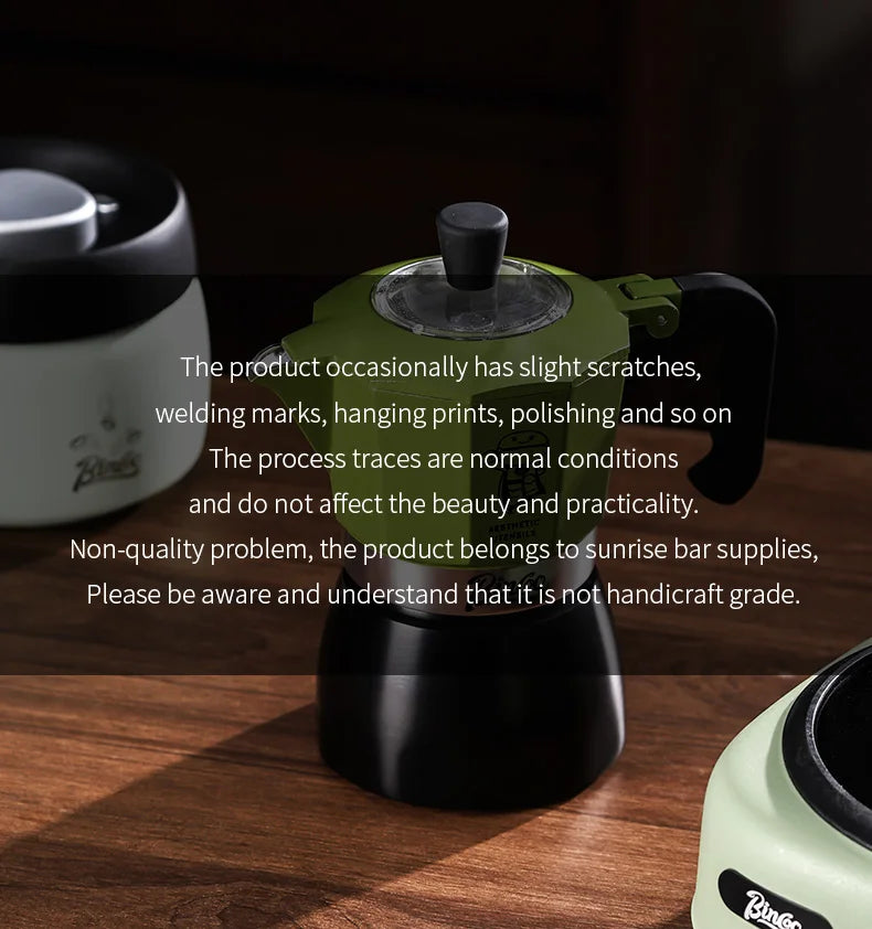 Bincoo Double Valve Moka Pot Espresso Machine Extraction Thermostatic Coffee Mocha Pot Set Outdoor Italian Home Barista Utensils