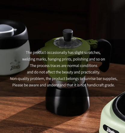 Bincoo Double Valve Moka Pot Espresso Machine Extraction Thermostatic Coffee Mocha Pot Set Outdoor Italian Home Barista Utensils