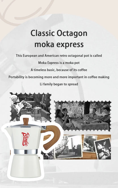 Bincoo Coffee Moka Pot Aluminum 300ml Mocha Pot Classic Italian Espresso Pot Kitchen Home Barista Coffee Machine Accessories