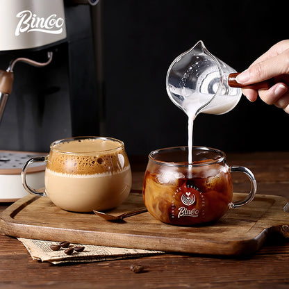 Bincoo 280ml Heat Resistant High Borosilicate Glass Mug Coffee Cup with Handle Office Tea Milk Water Cup Clear Cups Espresso mug