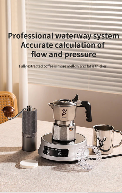 Bincoo Three Valve 316 Stainless Steel Mocha Pot Pressure Concentrating Extraction Coffee Pot Home Professional Barista Kit