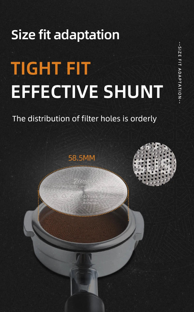 Secondary water distribution network Italian coffee handle, sintered plate, stainless steel extraction filter, three-layer 51/58