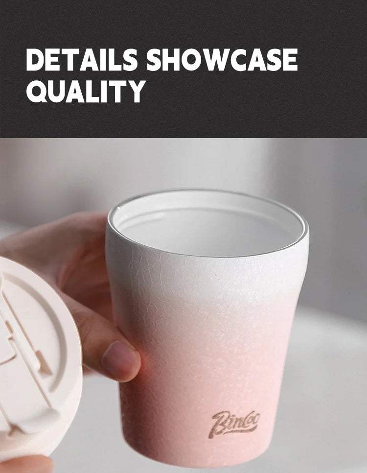 Coffee Insulated Cup 280ML Outdoor Portable Ice Cup Travel Coffee Mug Spill Proof With Lid Car Direct Drinking Thermos Cup