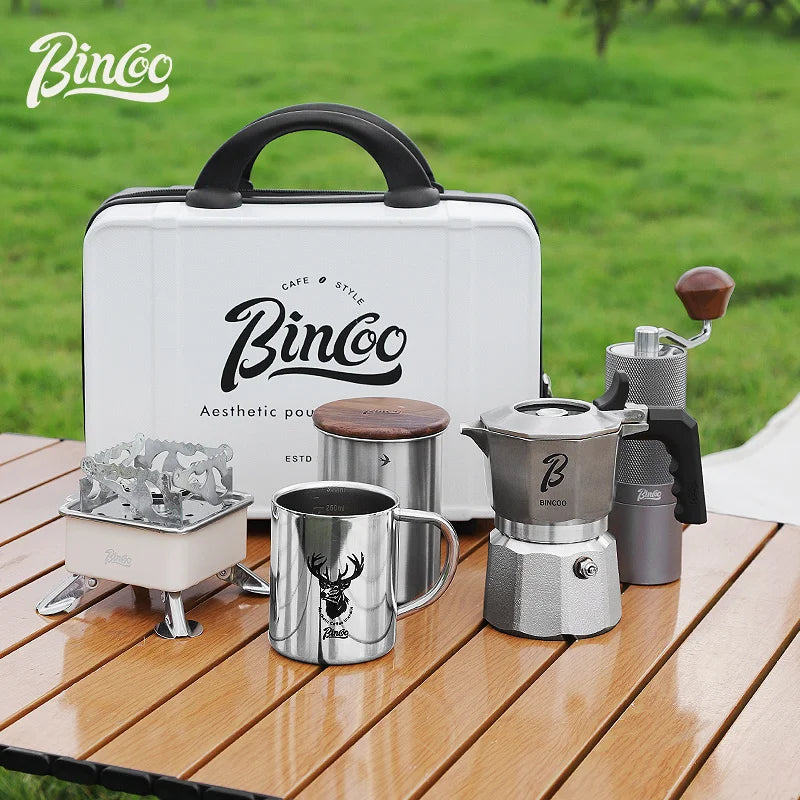 Bincoo Three Valve 316 Stainless Steel Mocha Pot Pressure Concentrating Extraction Coffee Pot Home Professional Barista Kit