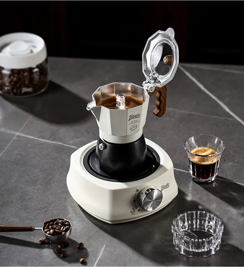 Bincoo Dual Valve Moka Pot Set , Espresso Coffee Maker, Portable Home Machine, Outdoor Use