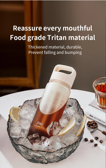 BINCOO Hand Brewed Cold Extraction Bottle Portable Cold Brew Coffee Pot Accompanying Cup Outdoor Lemon Juice Smoothie Filter Cup