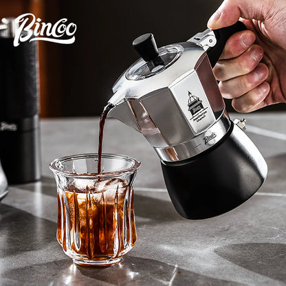 BINCOO Dual Valve Moka Pot Extraction Espresso Maker Hand Brewed Coffee Mocha Pot Italian Home Outdoor Barista Accessories