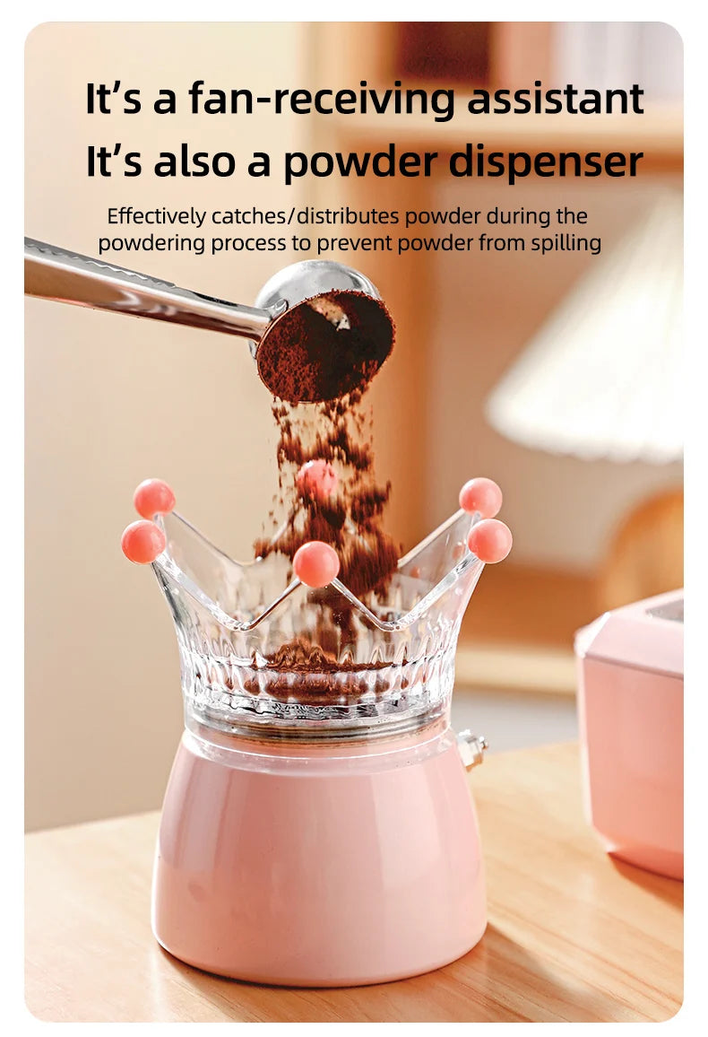 Bincoo Crown Style Coffee Distributor for Moka Pot, Powder Filling & Tamping Tool, Barista Accessory with Leveling Base
